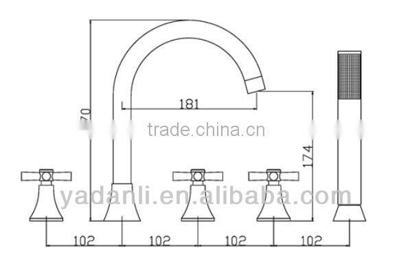 5 pieces bathtub faucet 2506A