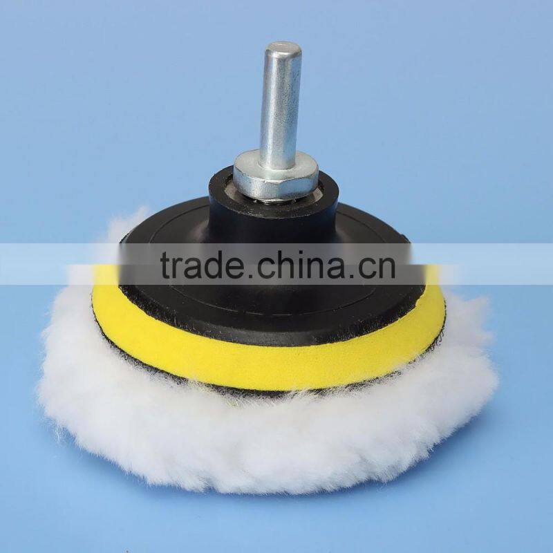 Yellow Car Polishing pad with shank