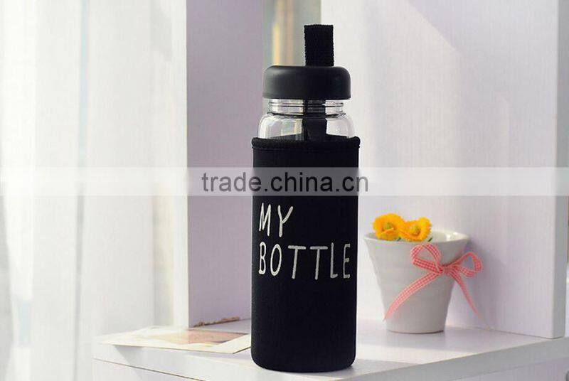 BPA Free Glass Shaker Water Bottle Sports 500ML Portable Clear My Bottle Sport Glass Fruit Juice Water Cup Travel Bottle