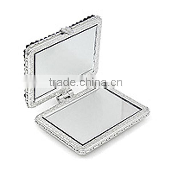 Rhinestone square fuchsia pocket mirror cosmetic mirror compact mirror