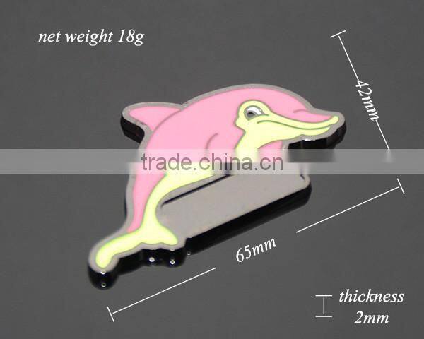 Tarnish Plated Zinc Alloy Cute Dolphins Shaped Promotional Souvenir Enamel Custom Fridge Magnet Metal
