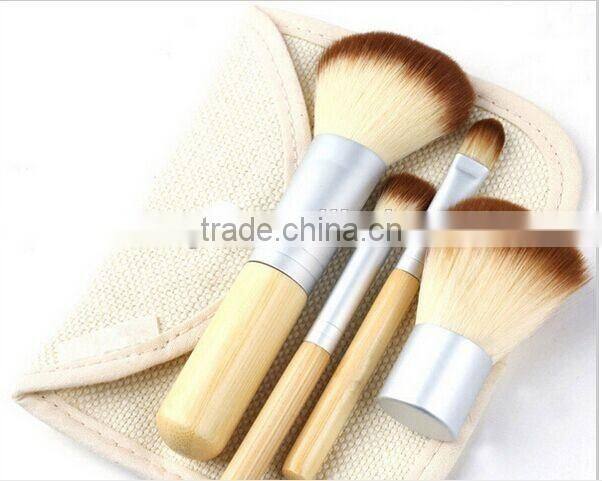 4PCS Makeup Brushes Natural Bamboo Handle Set Powder Blush Brushes
