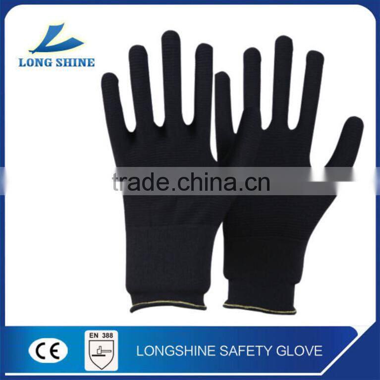 Top Sale 15G Black HPPE Liner Cut Resistant Black Working Safety Gloves Hand Protection
