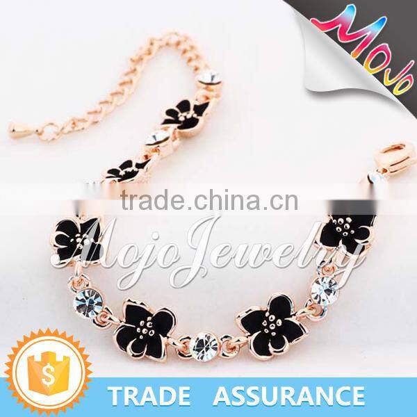 2015 Latest Design High Quality Colorful Flower Charm Simulation Diamond Bracelet