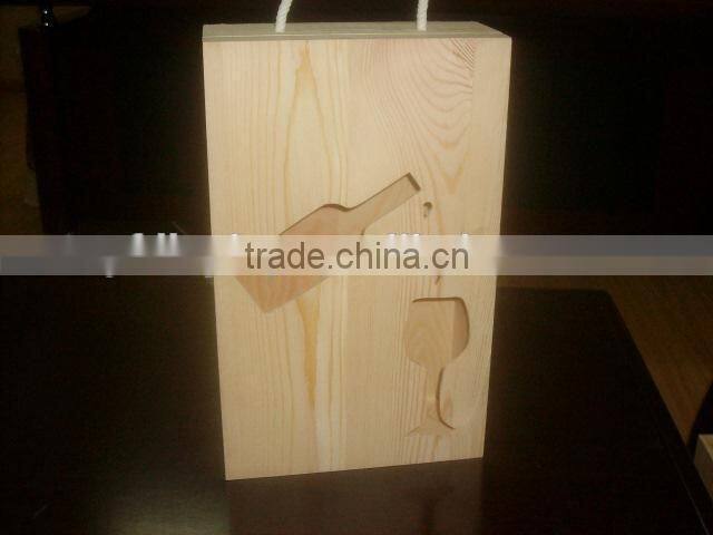 custom empty wooden wine glasses gift box