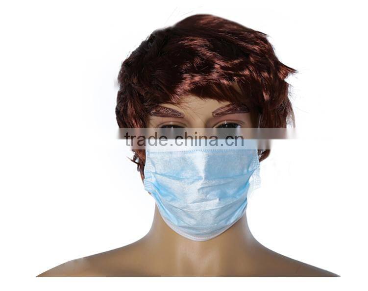 3ply non woven disposable earloop white face mask