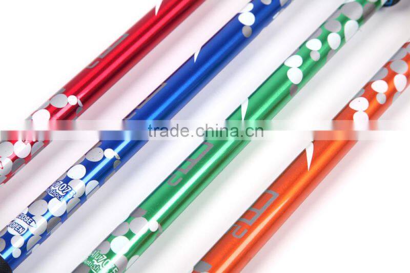 Colorful 3 section anti shock folding flexible alpenstock walking stick