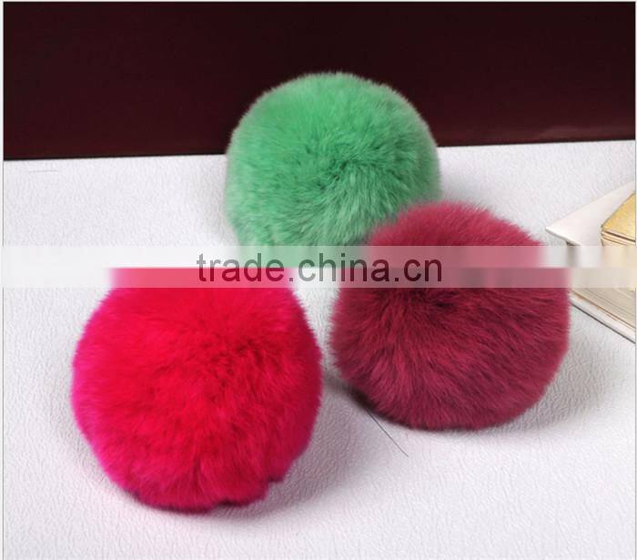 100% genuine rex rabbit fur ball for keychain bag car pendent garment accessories