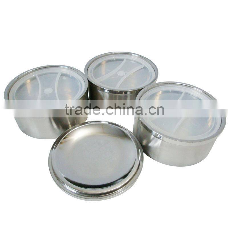 portable and colorful three layer lunch box set with compartments for children