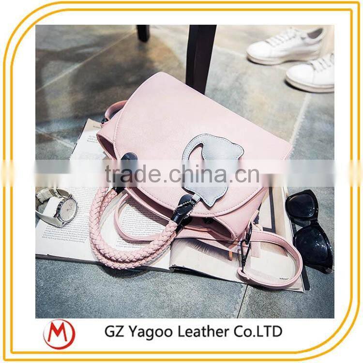2016 wholesale China factroy retro lady handbag Korean leather bag bat wings