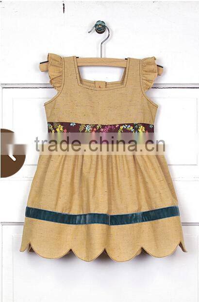 New style children's autumn long dress with silk ribbon Casual Dresses