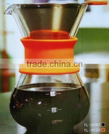300ml Manual Drip Glass Coffee Maker With Stainless Steel Filter