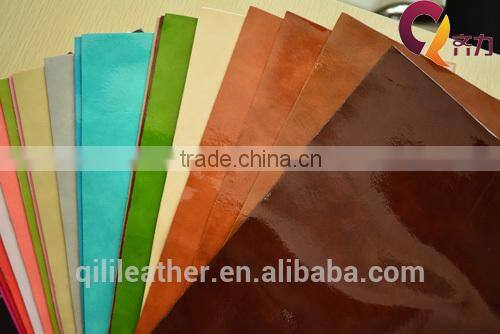 2014 QILI new fashion PU leather /synthetic leather/shoes upper leather QL-36 with crystal patent effect