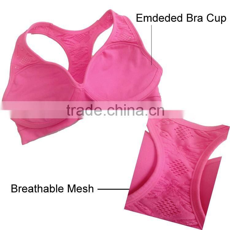 Seamless Breathable Mesh Yoga Vest Bra Women