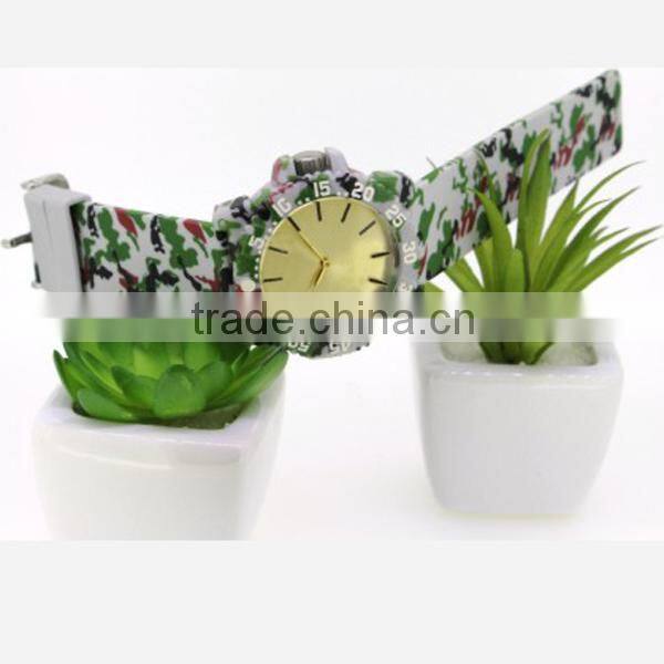 Silk printing men silicone rubber bracelet watch japan movt