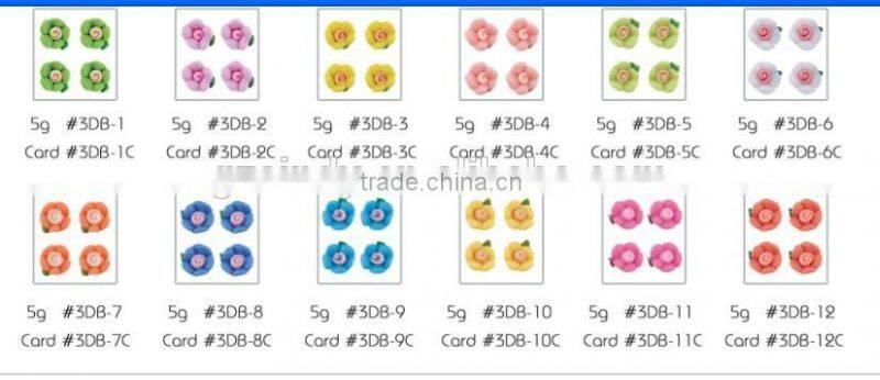 500pcs five-petaled bulk packaging wholesale nails art 3D ceramic flower for nail ZX:TC819