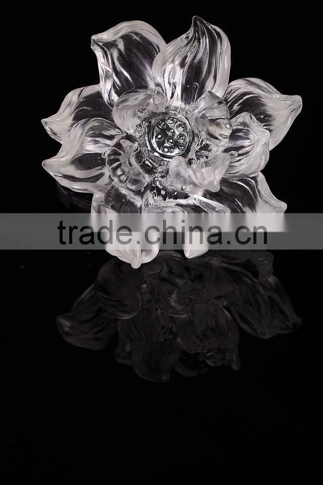 Meticulously carved Colorful home decoration crystal lotus