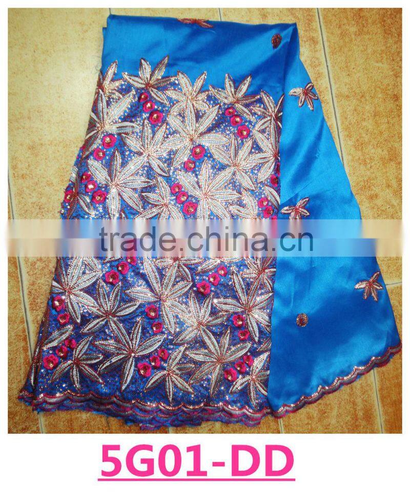 latest african design sequins raw silk george fabrics for women dress