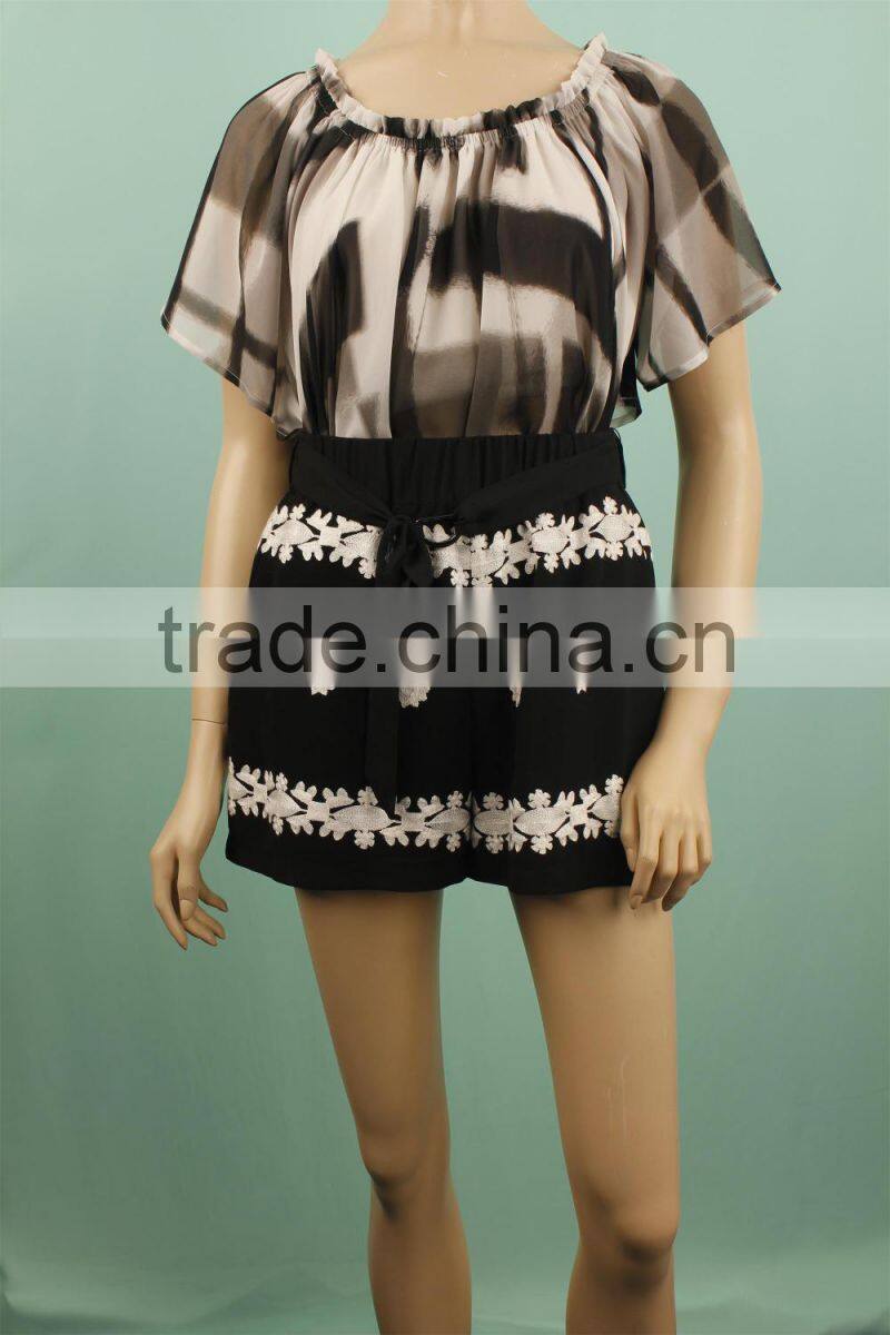 2016 casual short women black pants