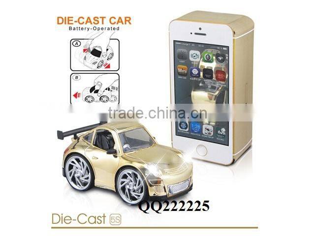 1:28 Hand-Driven Reaction Plated Metal toy car with light &music