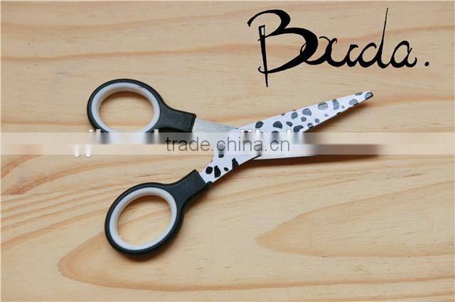 5" Good quality colourful soft handle student scissors BD-S1643