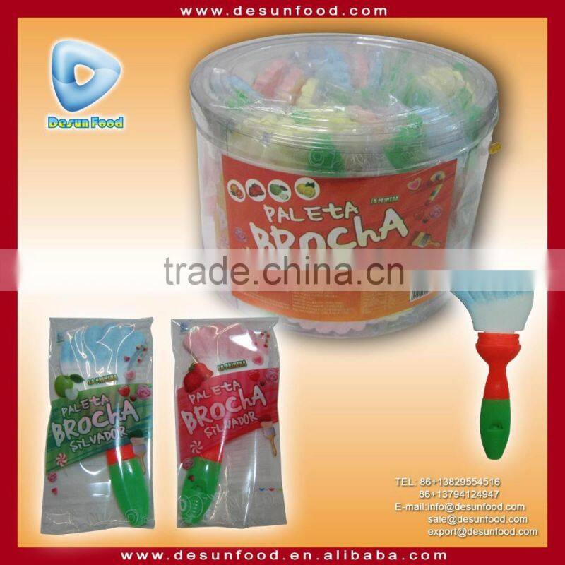 Brush shape candy with whistle lollipop