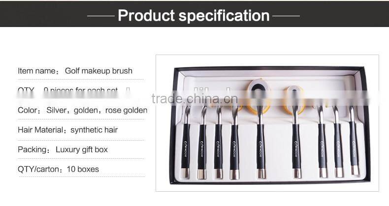 9 pieces rose golden high quality cosmetics brush wholesale