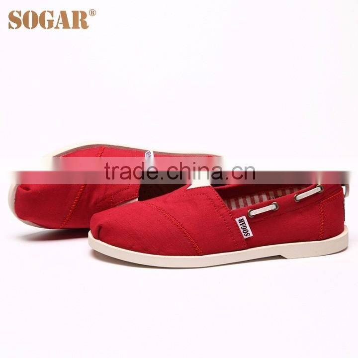 Custom logo design canvas casual shoes rubber outsole Women's Nautical Bimini Shoes