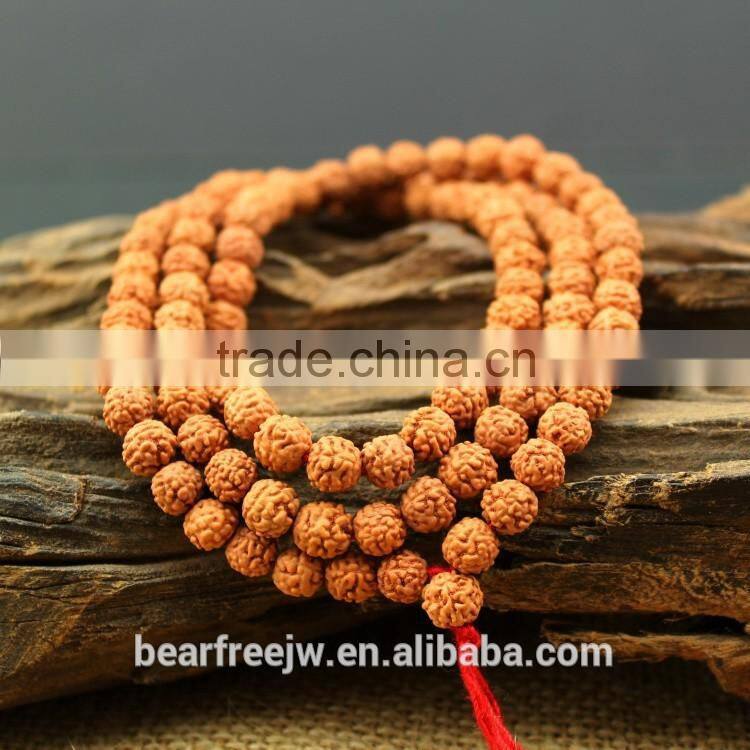 Natural Rudraksha Seeds Buddhist prayer Loose Beads 108 Strand for Jewelry Making DIY