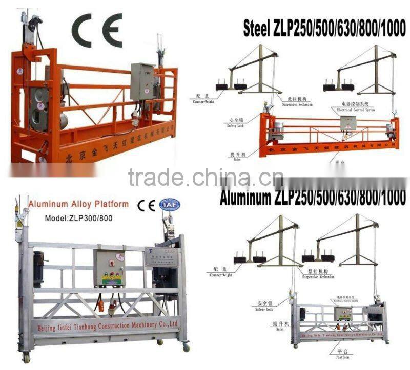 Swinging Steel Wire Rope Suspended Platform, Adjustable Height Construction Work Platform