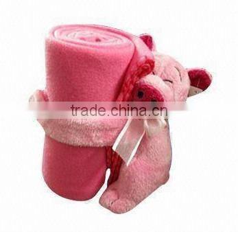 stuffed monkey blankets/Professional design stuffed animal toy soft plush monkey baby toy holding a blanket