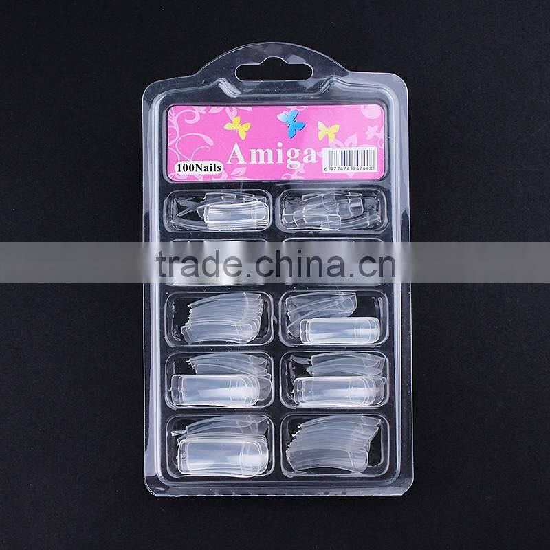 100 pcs a box half cover nail tips Clear French Acrylic Artificial False Nails tips nail