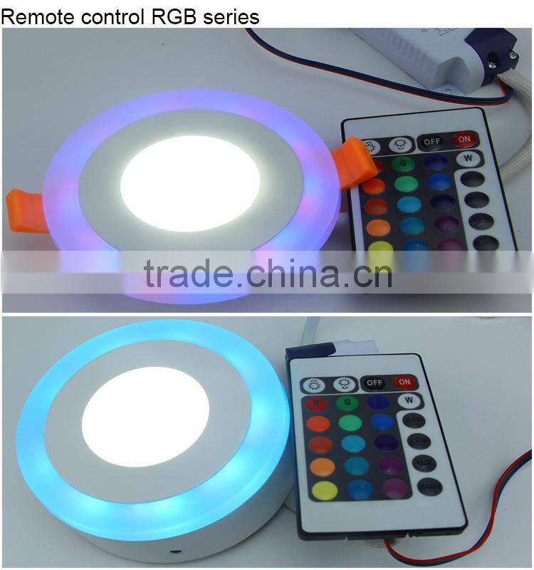 Factory Price!! 2016 new product Double color changing round square ceiling led light,led panel light square,led panel