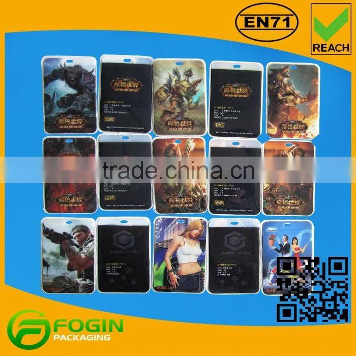 Single Sheet PVC Card Holder Bag with Button For Kids