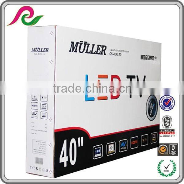 Folding corrugated carton paper box with handle for LDE TV packing