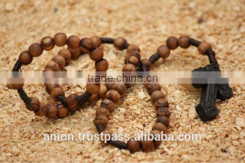 Olive Wood Rosary with Holy Soil Cross