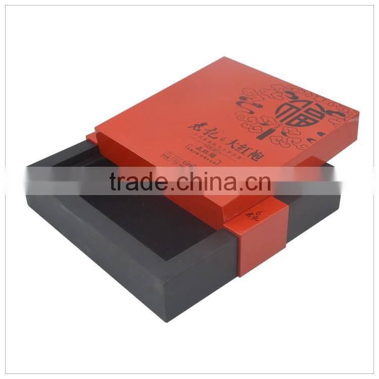 Custom printed high quality wooden rectangle hat box for tea