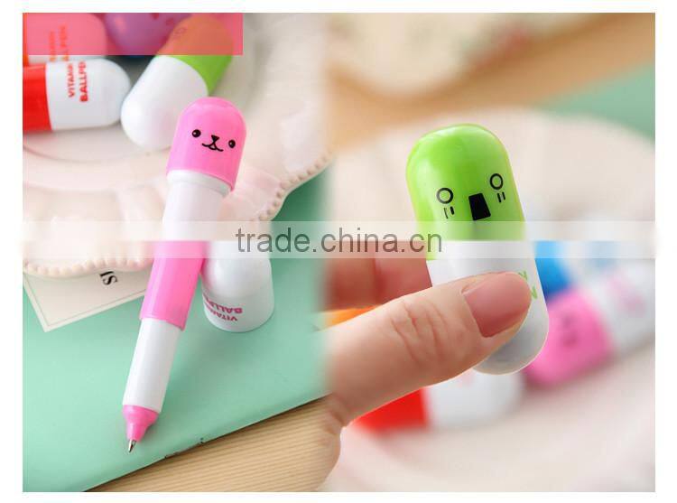 Cheap wholesale plastic pen pill shaped pen for hospital business gifts