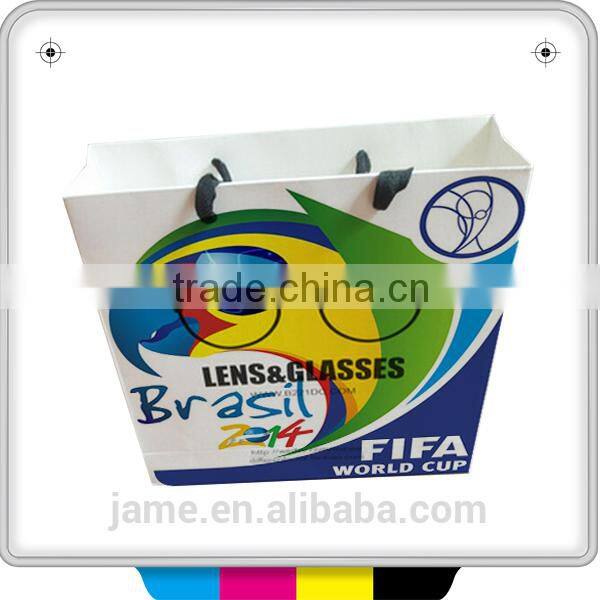 Professional custom t shirt picture paper bag printing support 2014 brazil world cup