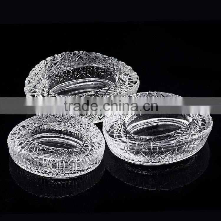 HYAS-06 large engraved Crystal ashtray for wholesale