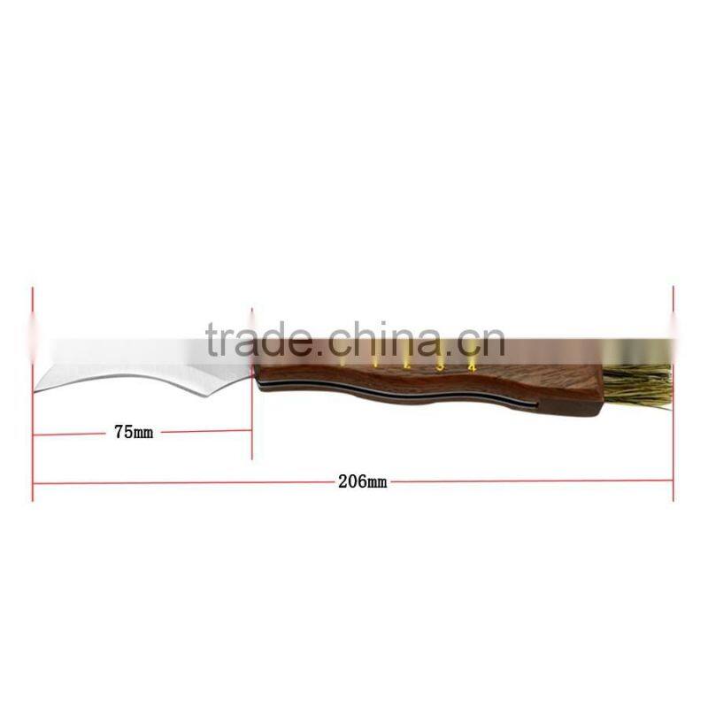 Mushroom Knife With Brush Outdoor Survival Knife Tool