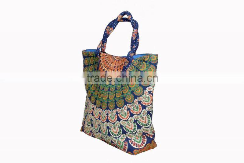 handbag tote bag women's bag tote shoppers bag handmade printed shoulder bag mandala tapestry wholesaler women's shoulder bag