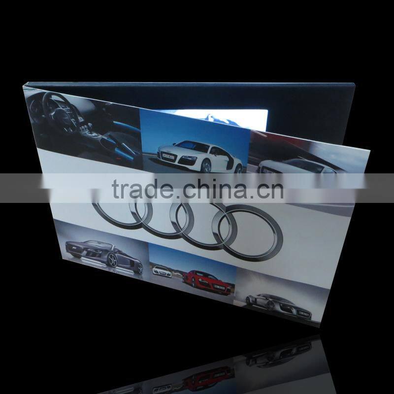custom hot advertising promotional 4.3" video brochure folder 256mb auto-play
