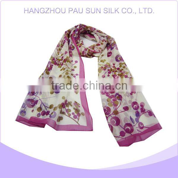 Custom high quality high grade silk scarf