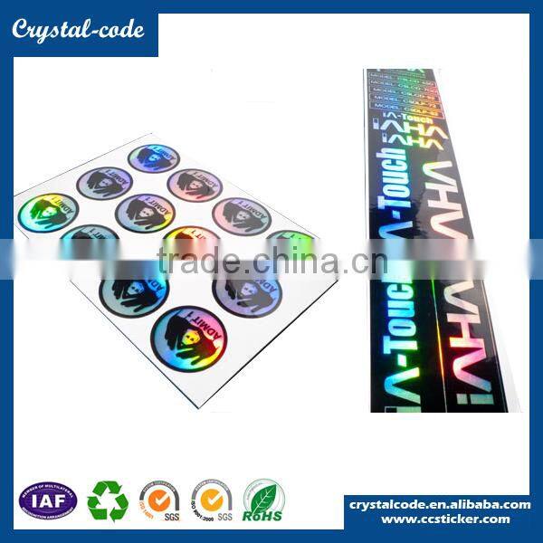 Vivid colour UV printing gift usage anti-fake oem hologram sticker