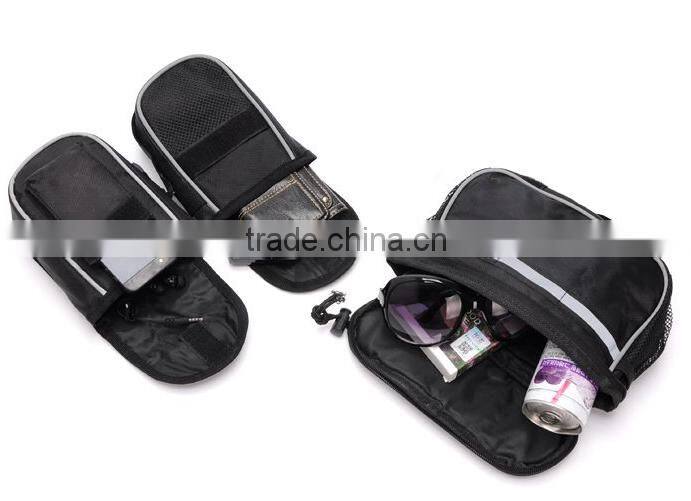 Bicycle Multi-function Frame Top Tube Pannier Bag with Rainproof Cover