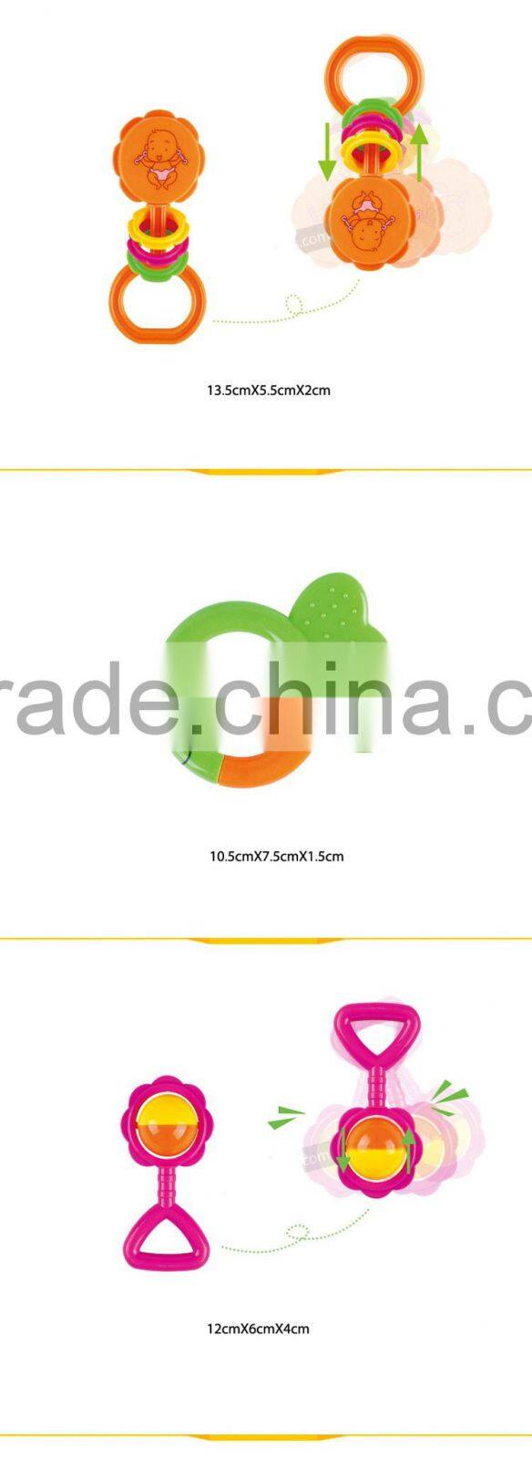 Lovely plastic music instrumental baby rattles nipple infant toys