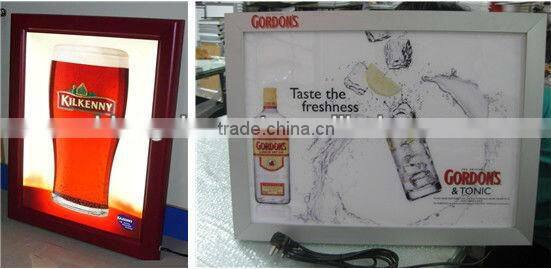 super slim shop signs,advertising ultra thin light box, led backlit slim light box ,led snapper frame