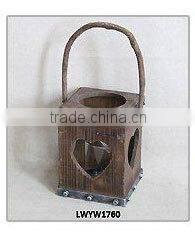 Bronze Tone Round Metal Glass Anti Paint Candle Lantern Rust