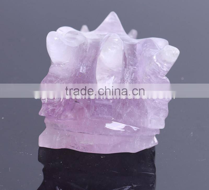 carving type amethyst crystal dragon head for lucky business